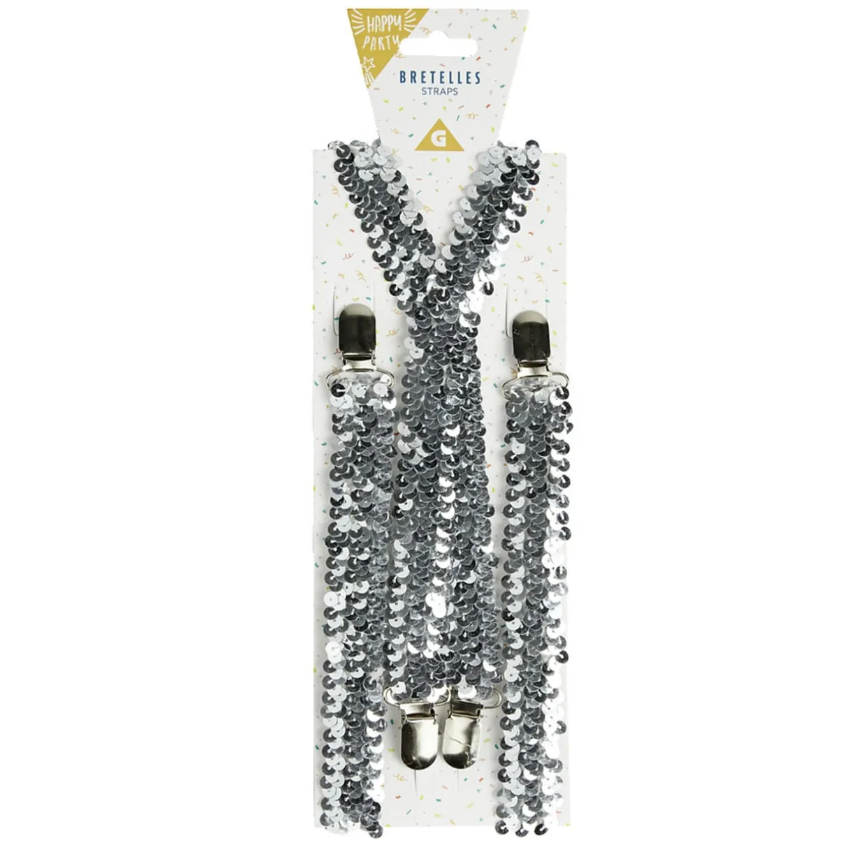 Bretelles à sequins dorées ou argentées L70x2cm - 2 modèles < Gifi Clearance