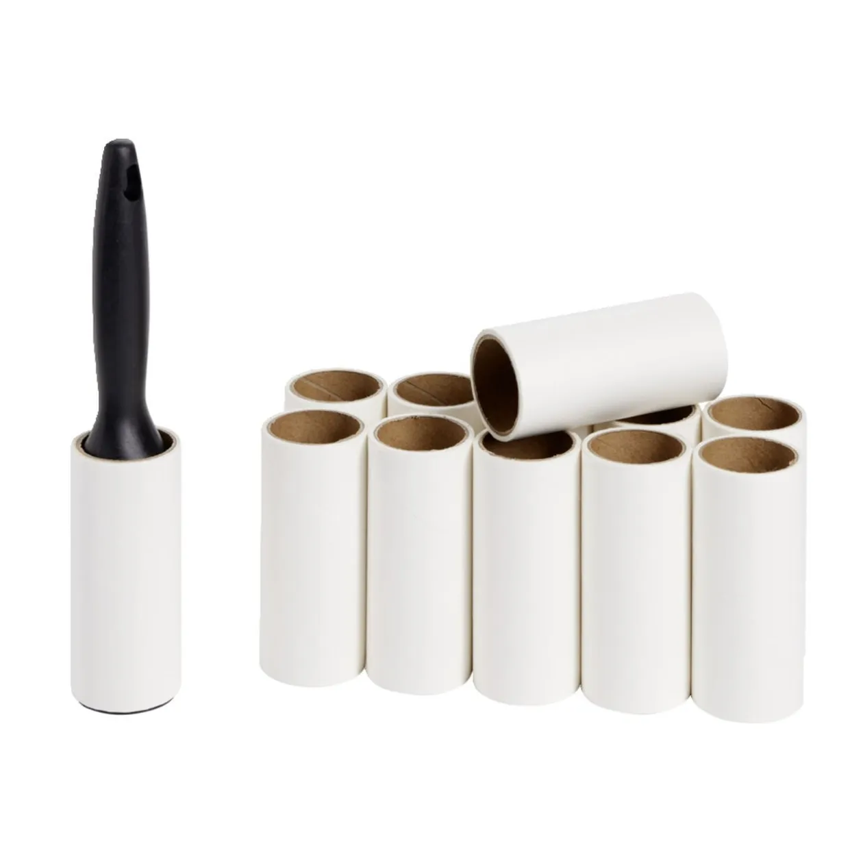 Brosse adhésive avec 12 rouleaux de recharge papier Ø5xH20cm