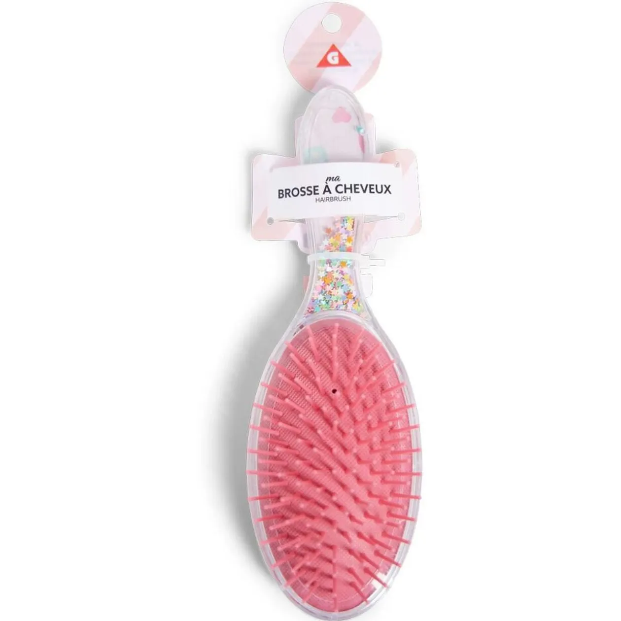 Brosse à cheveux enfant manche étoiles L21cm (2 modèles)
