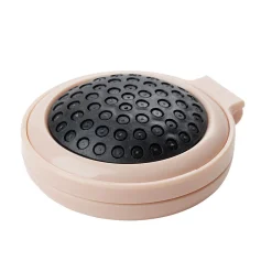 Brosse à cheveux pliable ronde avec miroir Ø6,5cm (3 modèles)