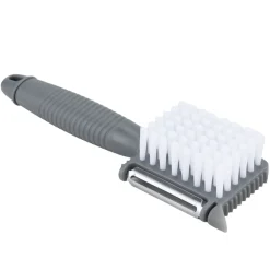 Brosse multifonction ustensile cuisine 5en1 acier et plastique gris L18,5cm < Gifi Discount