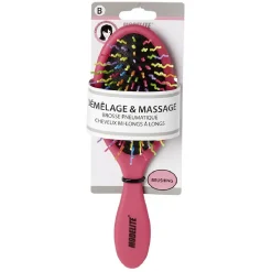 Brosse pneumatique ovale picots perlés pvc multicolore fuchsia < Gifi Clearance