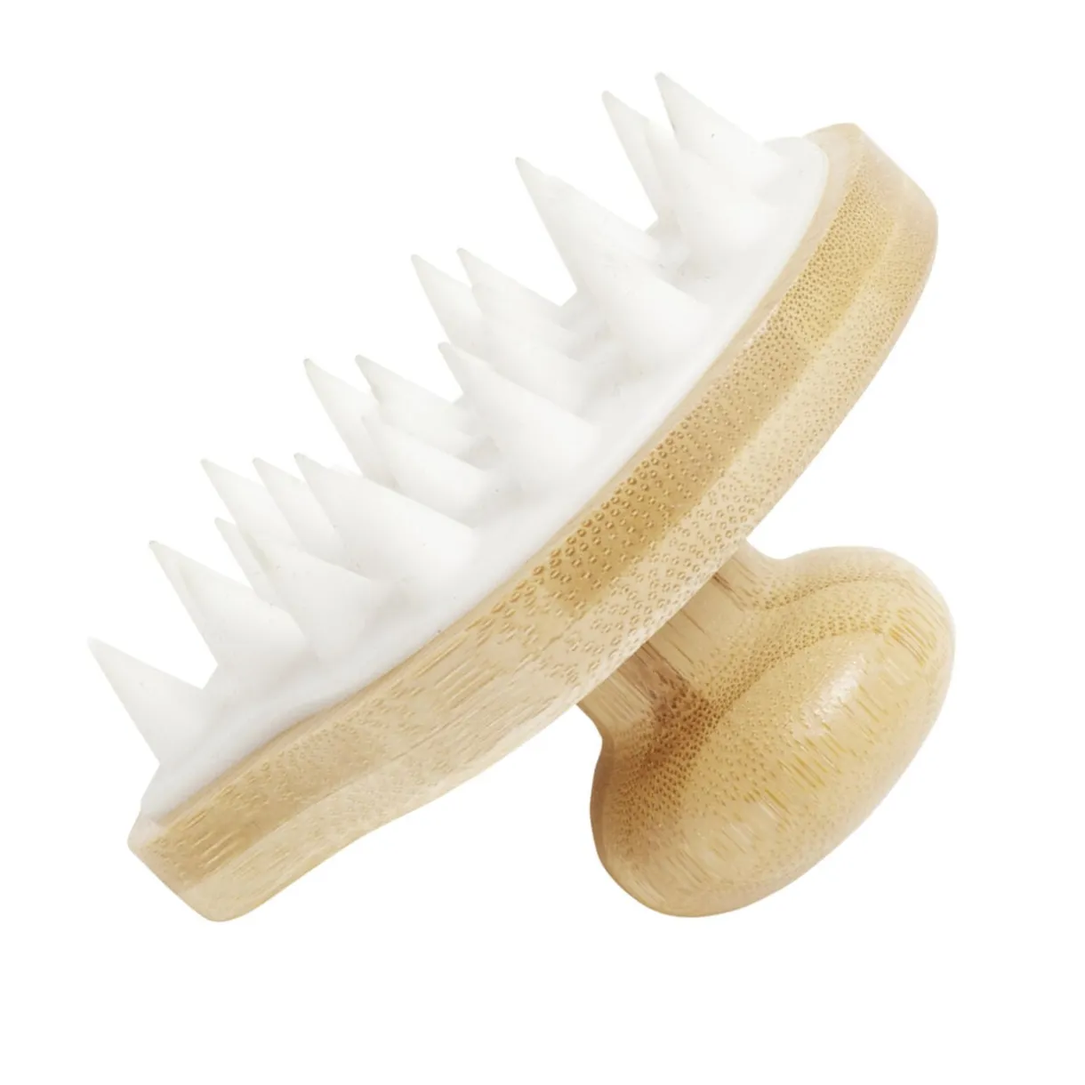 Brosse stimulante cuir chevelu bambou et plastique 9,5x8xH6cm < Gifi Best