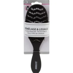 Brosse tunnel multi-usages nylon/sanglier picots perlés noir < Gifi New