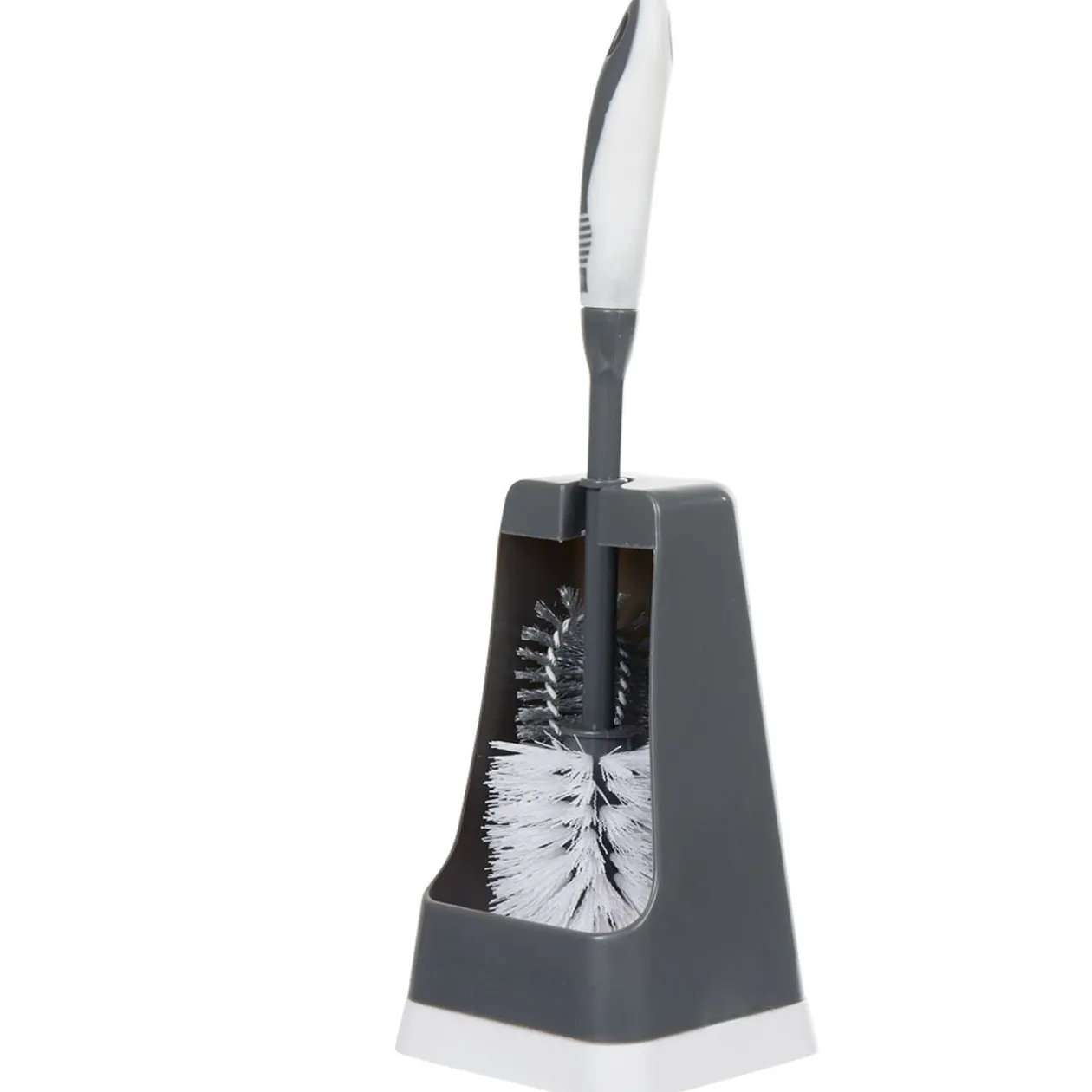 Brosse WC avec support et brossette intégrée noir et blanc
