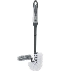 Brosse WC avec support et brossette intégrée noir et blanc