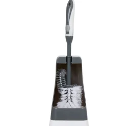 Brosse WC avec support et brossette intégrée noir et blanc