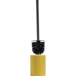Brosse WC socle rond grès jaune Ø9,2xH36cm < Gifi