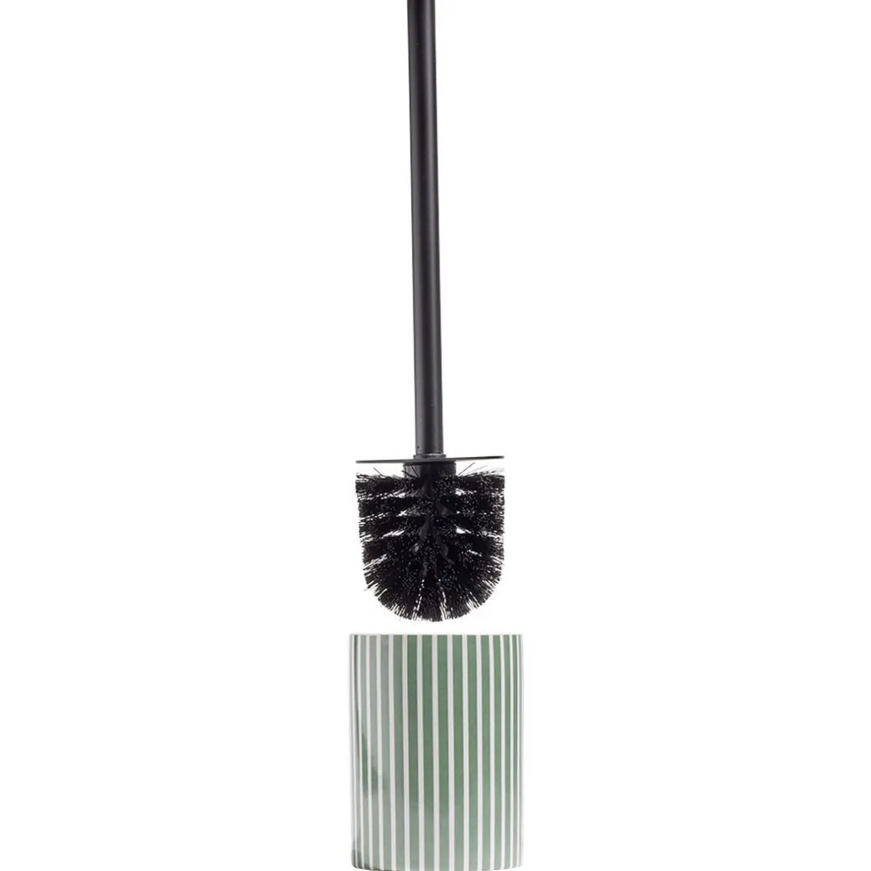 Brosse WC socle rond grès rayure verticale vert et blanc Ø9,2xH36cm < Gifi Best