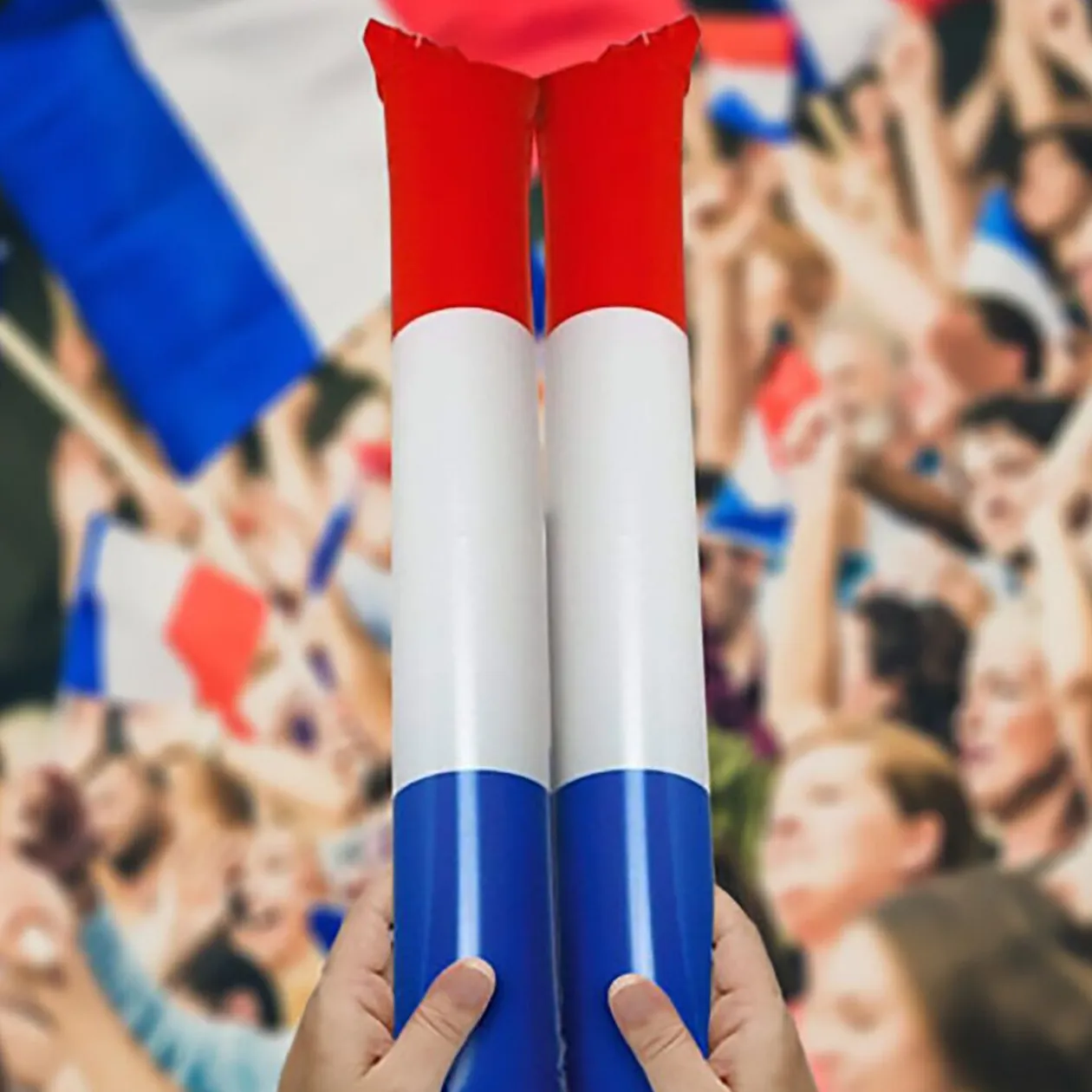 Bâtonnet clap clap Cocorico x2 bleu blanc rouge L60cm