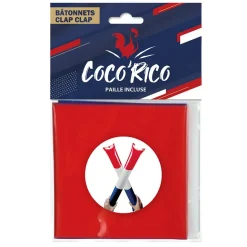Bâtonnet clap clap Cocorico x2 bleu blanc rouge L60cm