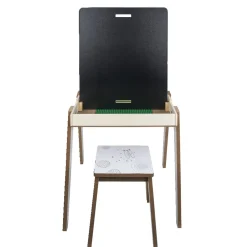 Bureau en bois 3 en 1 - tableau double face et tabouret < Gifi Online