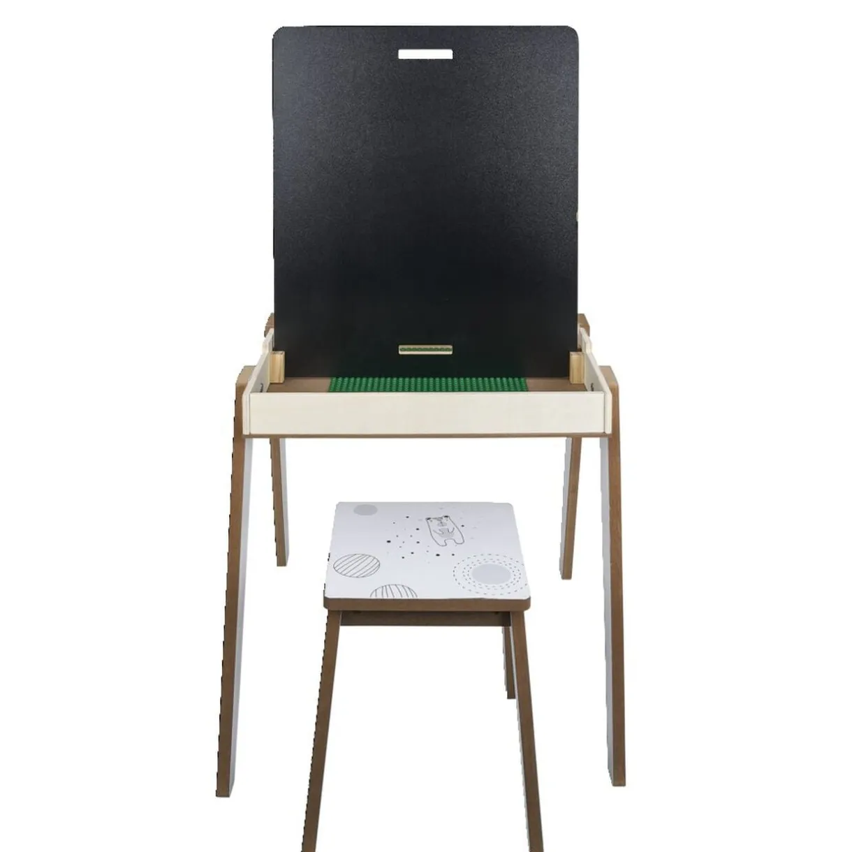 Bureau en bois 3 en 1 - tableau double face et tabouret < Gifi Online