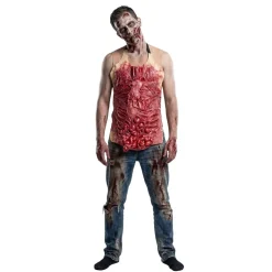 Buste de zombie Halloween en latex avec sang tablier taille unique 38x70cm < Gifi Discount