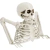 Buste squelette Halloween yeux rouge LED plastique blanc 24x12x19cm