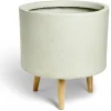 Cache pot argile gris sur trépied Ø35xH23cm < Gifi Sale