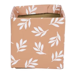 Cache-pot carré en carton motif végétal