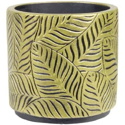 Cache pot ciment noir et doré 10,7xH10,7cm
