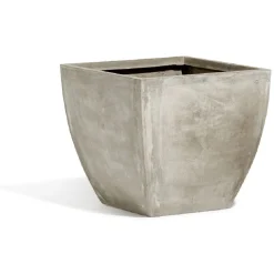 Cache pot fibre d'argile carré effet vieilli gris 47x47xH47cm < Gifi Online