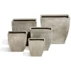 Cache pot fibre d'argile carré gris 27x27xH27cm < Gifi Online