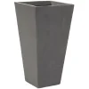 Cache pot fibre d'argile conique gris anthracite 24x24xH46cm