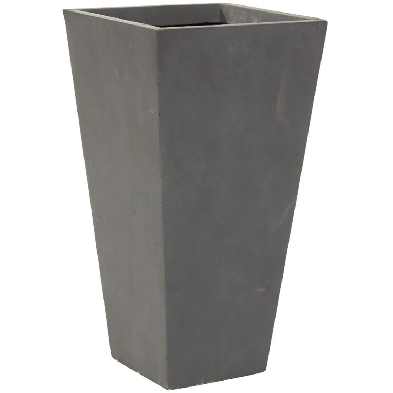 Cache pot fibre d'argile conique gris anthracite 24x24xH46cm