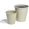 Cache pot motif provençal plastique beige Ø40xH40cm