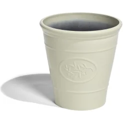Cache pot motif provençal plastique beige Ø40xH40cm