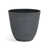 Cache pot rond gris frise ligne horizontale 12L