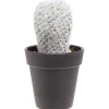 Cactus allongé artificiel vert et blanc Ø7,5xH15cm