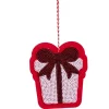 Cadeau de Noël à sequins à suspendre L11,5cm (2 modèles)