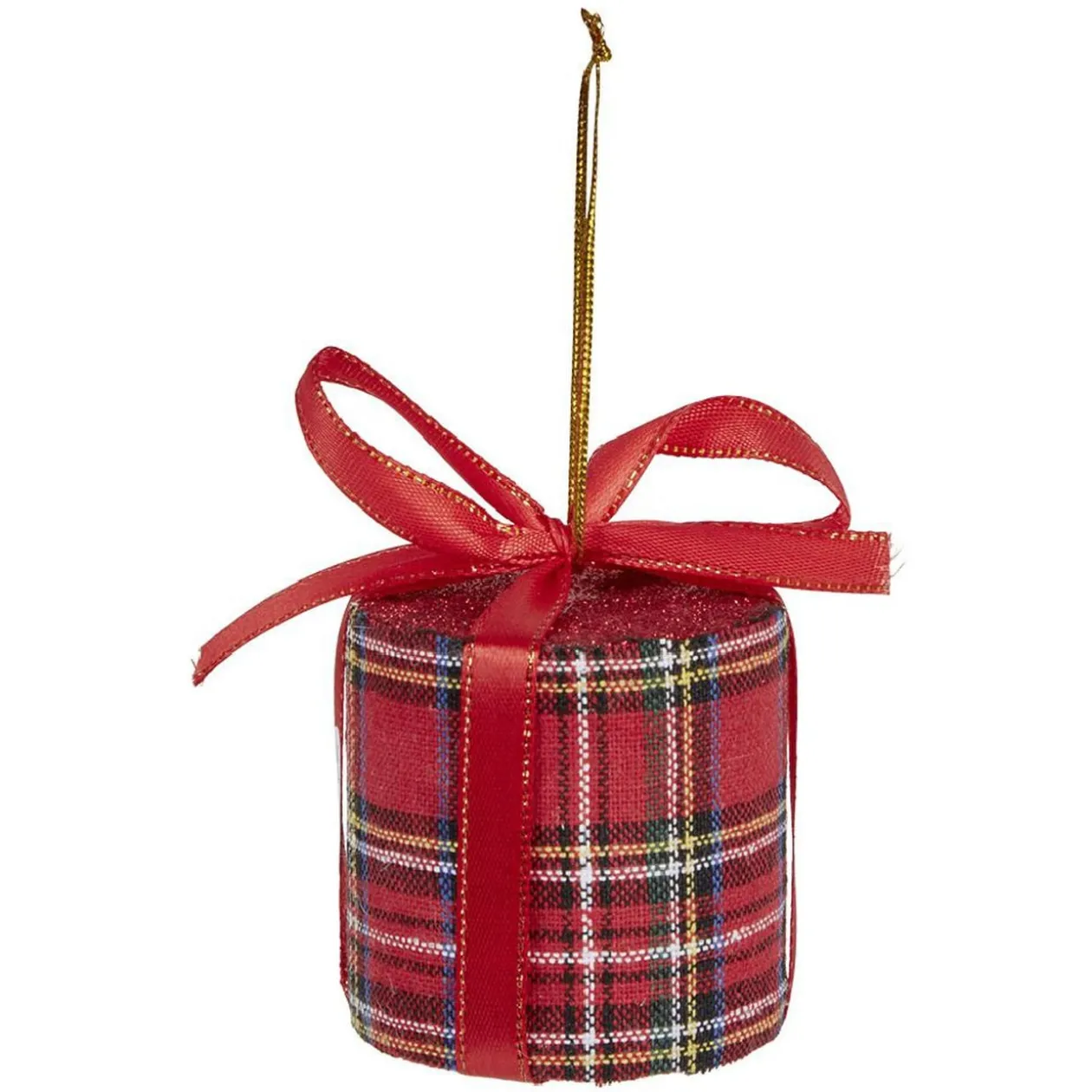 Cadeau de Noël tartan à suspendre