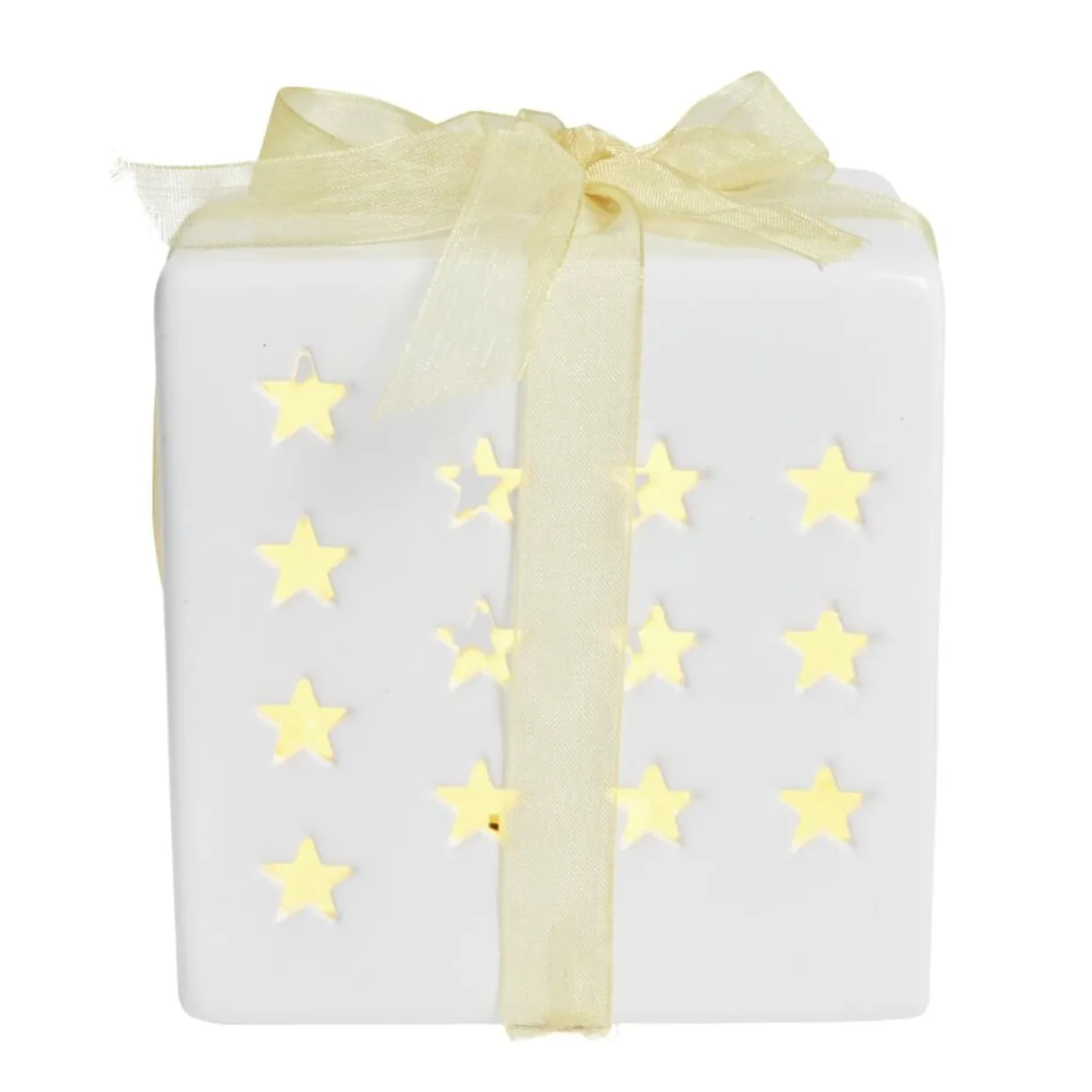Cadeau lumineux déco Noël 1LED céramique blanc H10cm < Gifi Discount