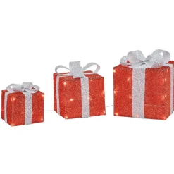 Cadeau lumineux rouge Homday 40 LED intérieur extérieur x3