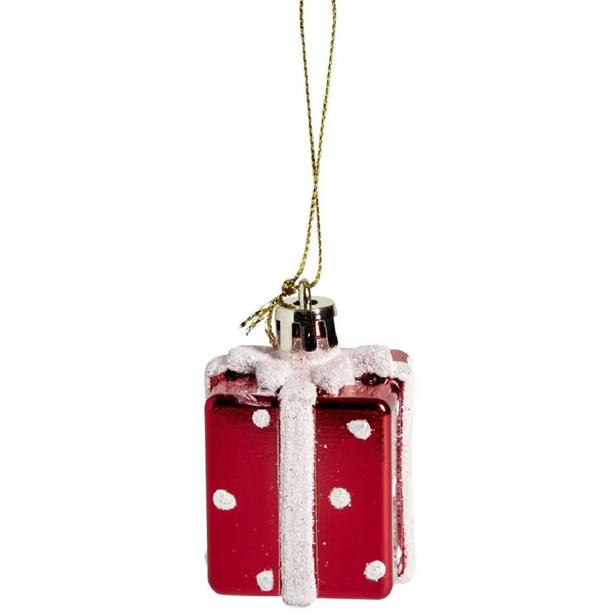 Cadeau à suspendre brillant rouge et blanc 3,5x3,5x3,5cm < Gifi Discount