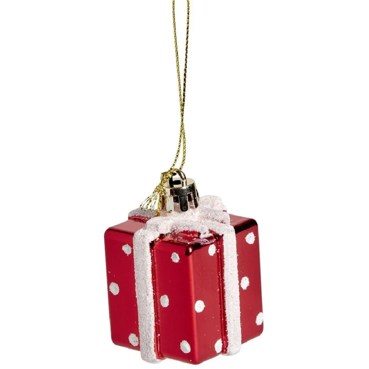Cadeau à suspendre brillant rouge et blanc 3,5x3,5x3,5cm < Gifi Discount