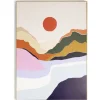 Cadre déco en bois motif abstrait paysage 50x70cm