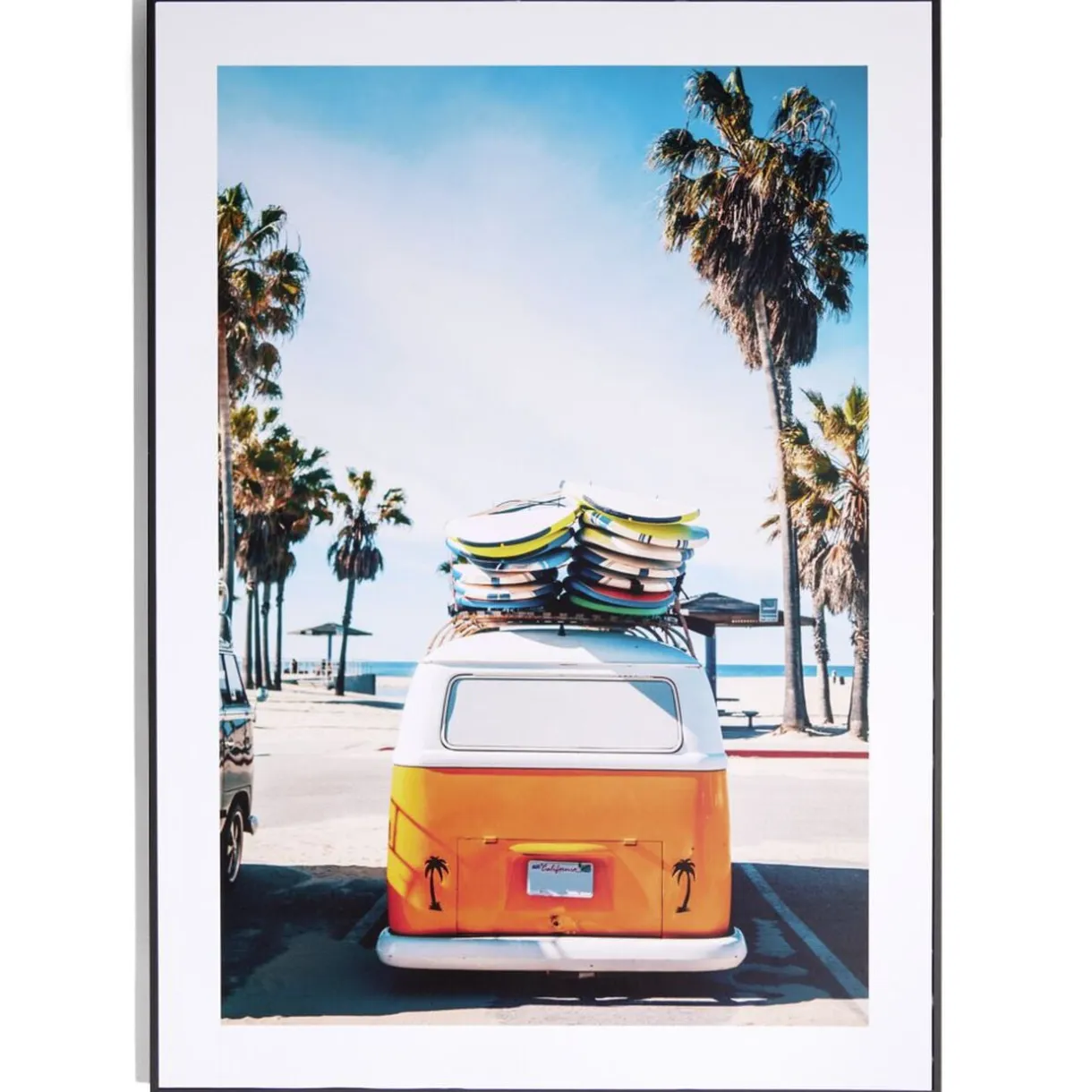 Cadre déco en bois photo van plage 50x70cm < Gifi Outlet