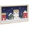 Cadre décoratif maison de Noël en bois L30cm (2 modèles)