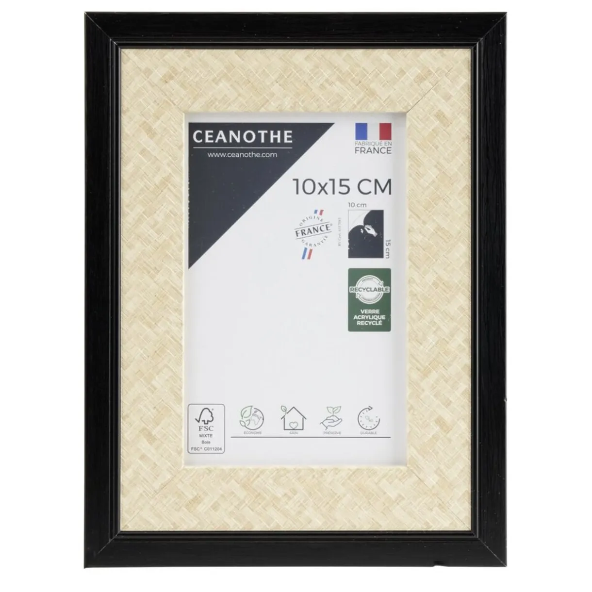 Cadre Palma bois noir 16,8x1,8x21,8cm pour photo 10x15cm < Gifi Best
