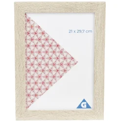 Cadre photo bois blanchi 26x34cm pour photo 21x29,7cm < Gifi