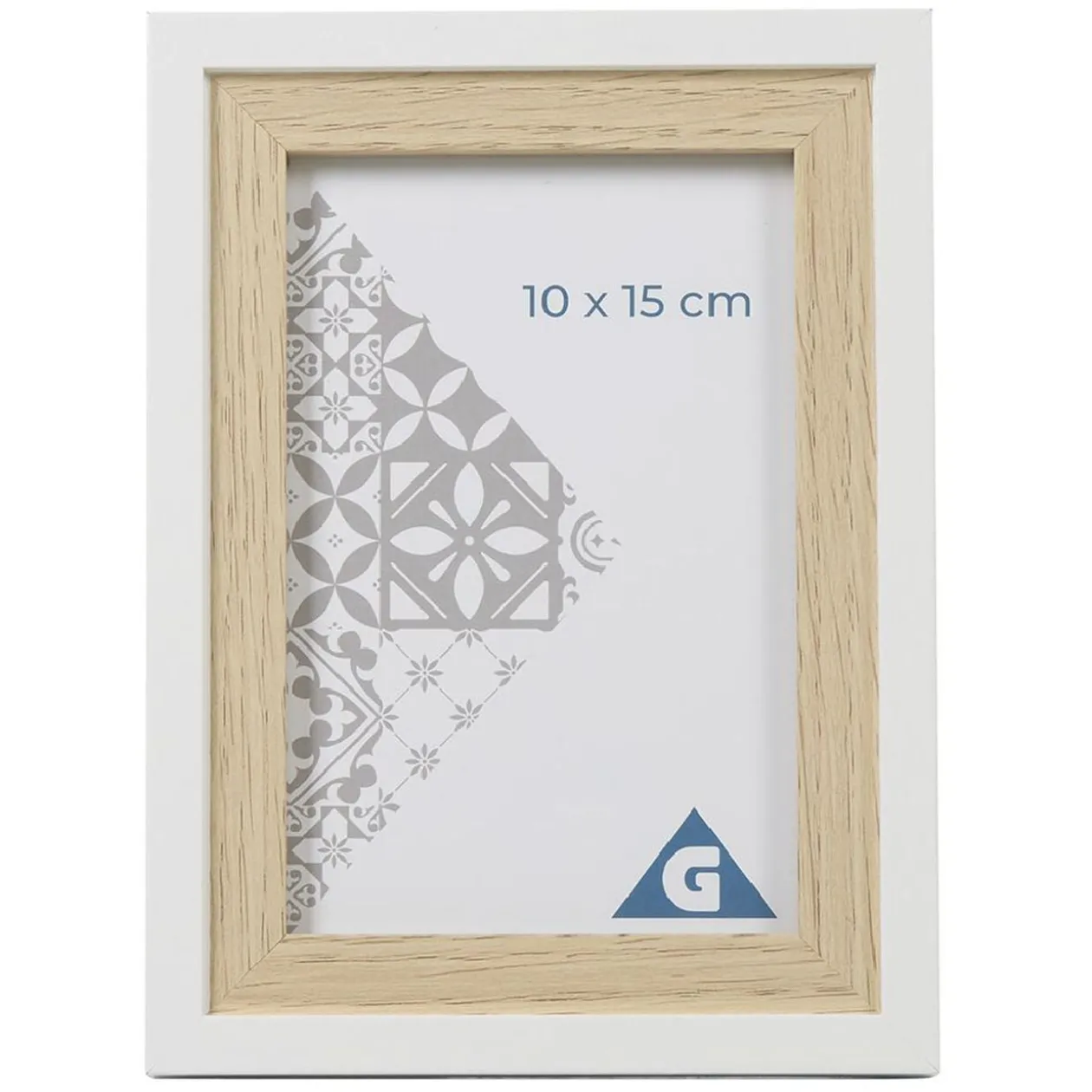 Cadre photo bois naturel blanc 14x19cm pour photo 10x15cm