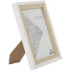 Cadre photo bois naturel et blanc 17x22cm pour photo 13x18cm