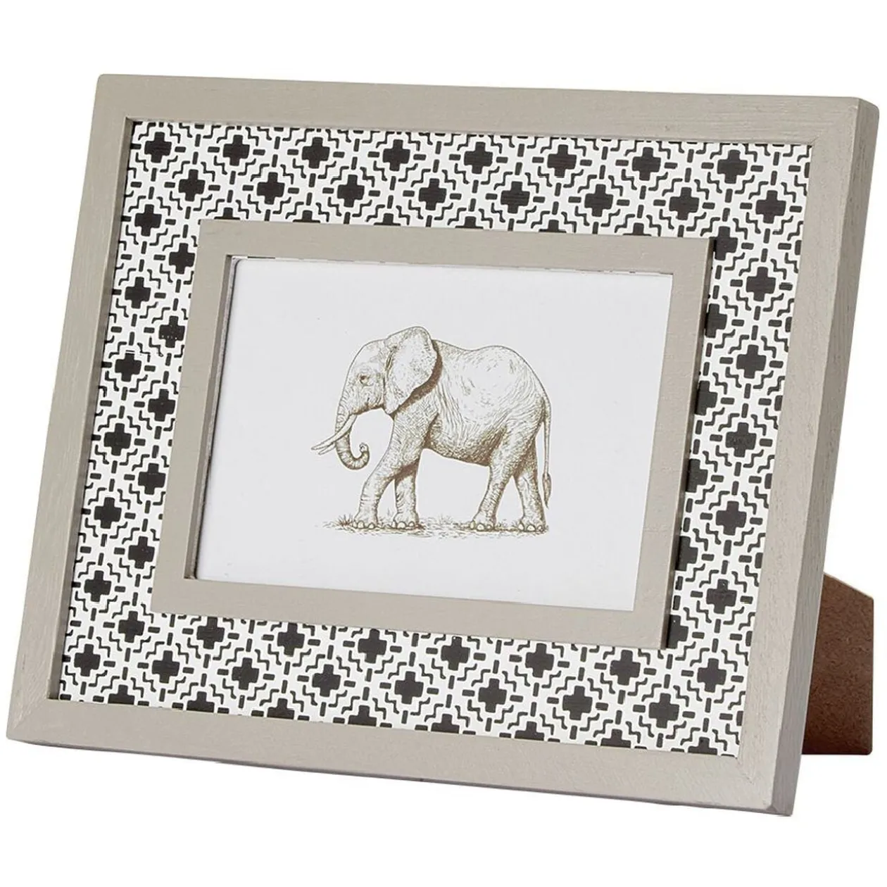 Cadre photo motif géométrique éléphant pour photo 10x15cm (2 modèles)