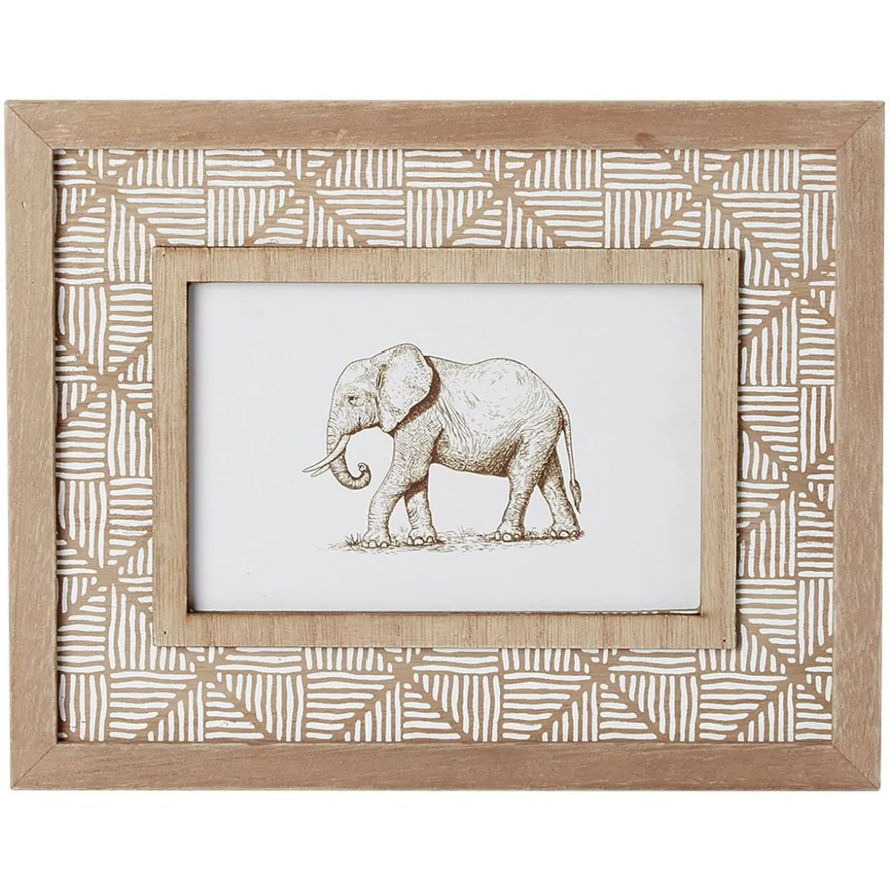 Cadre photo motif géométrique éléphant pour photo 10x15cm (2 modèles)