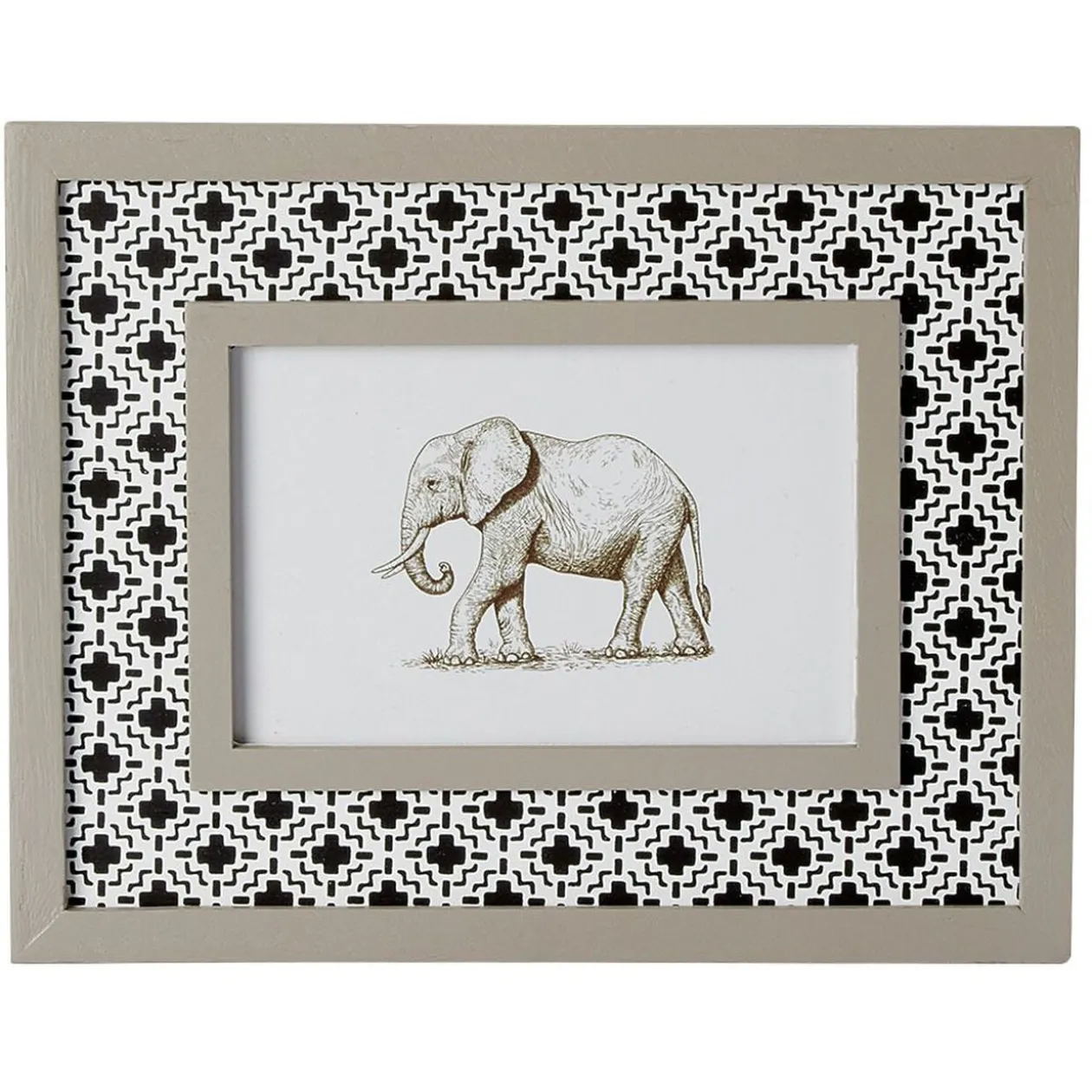 Cadre photo motif géométrique éléphant pour photo 10x15cm (2 modèles)