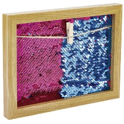 Cadre photo à pince et fond sequins 17x22cm