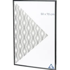 Cadre photo plastique noir 51x71cm pour photo 50x70cm