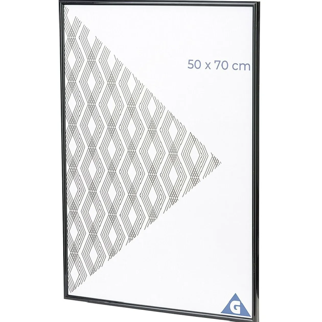 Cadre photo plastique noir 51x71cm pour photo 50x70cm
