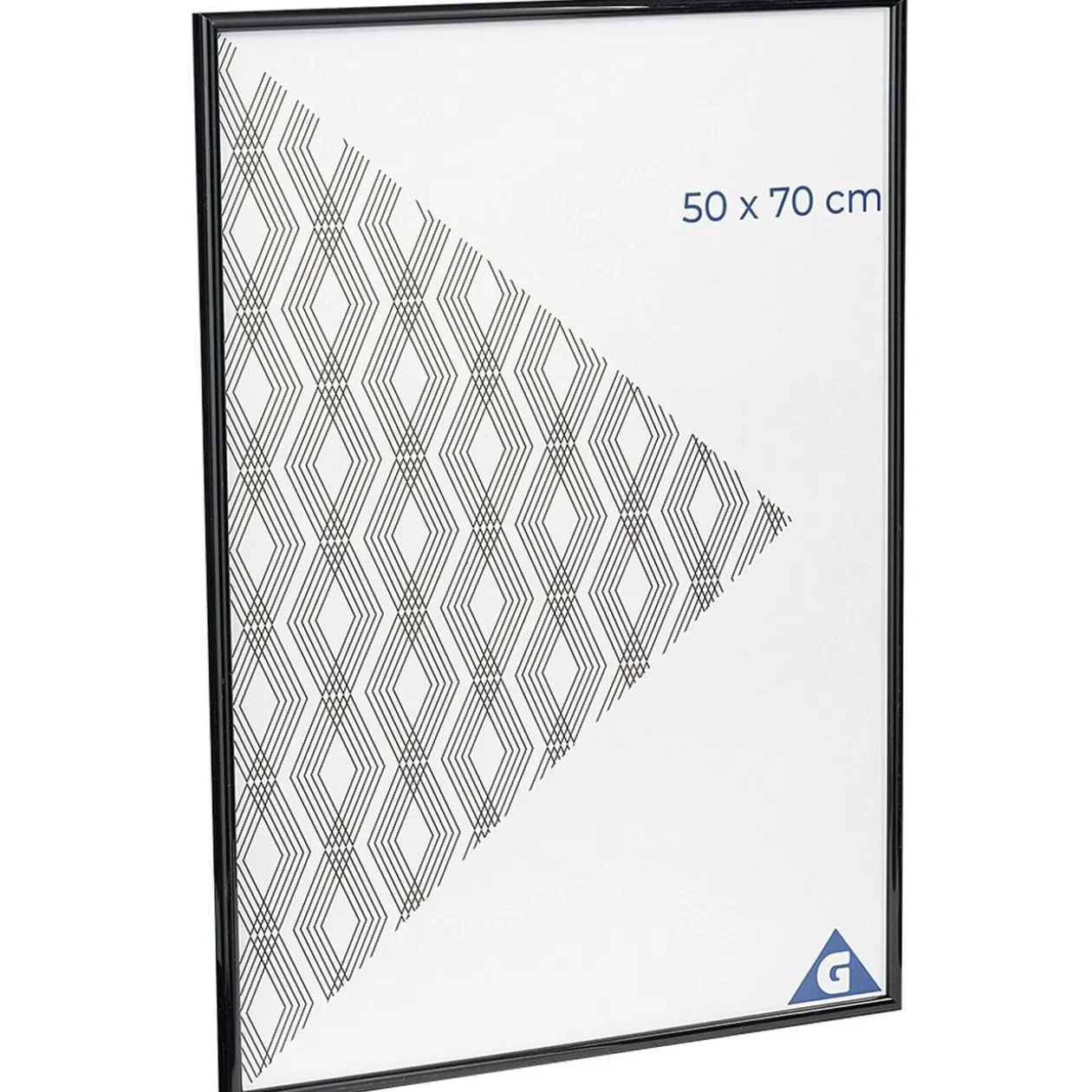 Cadre photo plastique noir 51x71cm pour photo 50x70cm